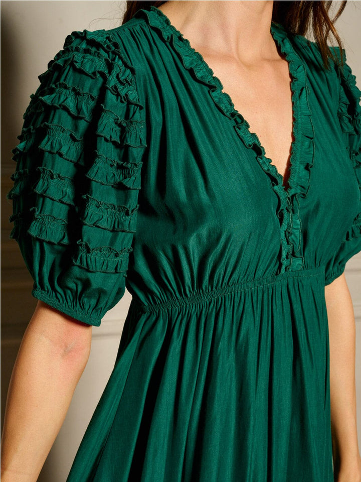 WOMEN'S SHORT SLEEVE V-NECK ELASTIC WAIST MINI DRESS