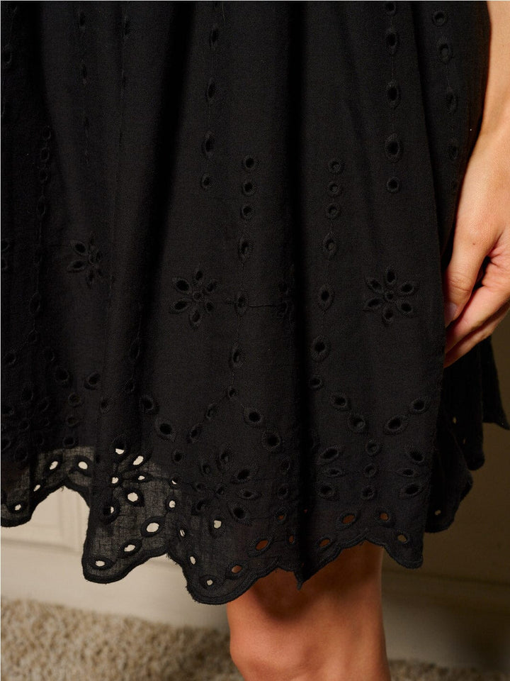 WOMEN'S SHORT PUFF SLEEVES SQUARE NECK SMOCK MINI DRESS