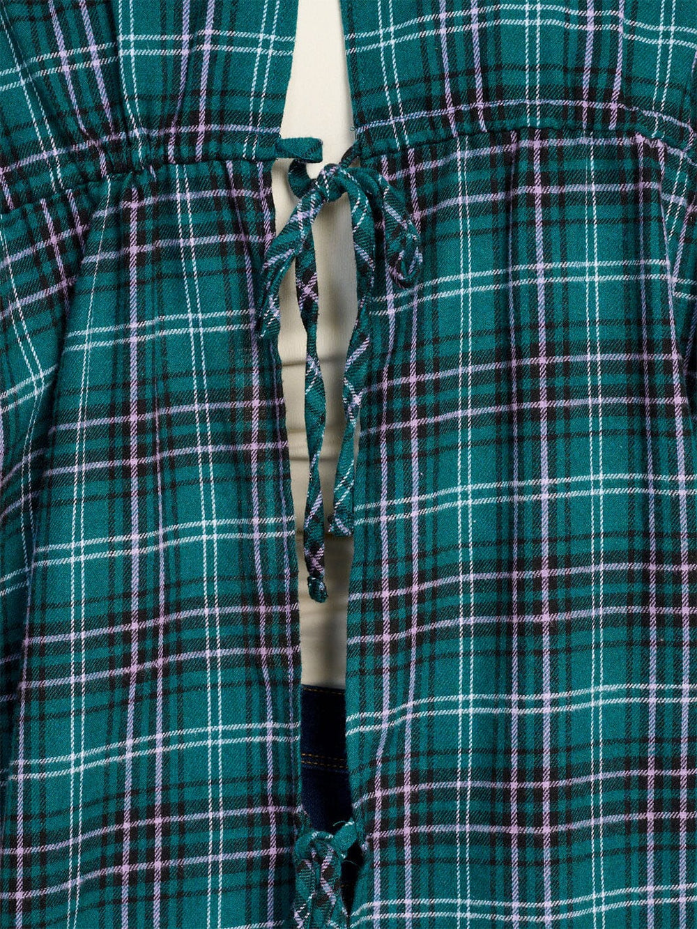 WOMEN'S LONG SLEEVE HIGH-LOW BUTTON UP OPEN BACK PLAID SHIRT