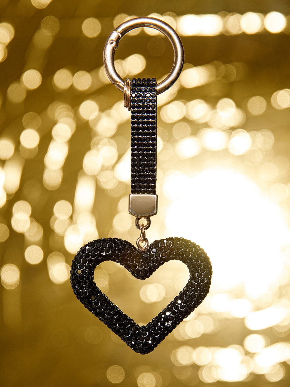 FASHION HEART RHINESTONES PENDANT KEYCHAIN