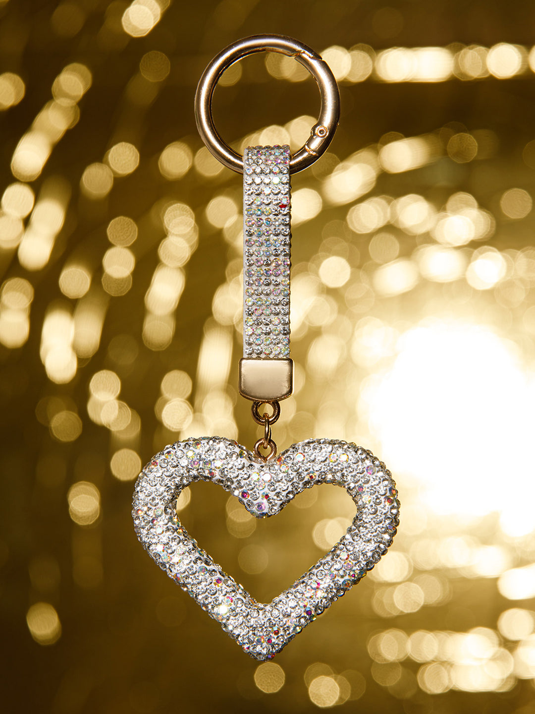 FASHION HEART RHINESTONES PENDANT KEYCHAIN