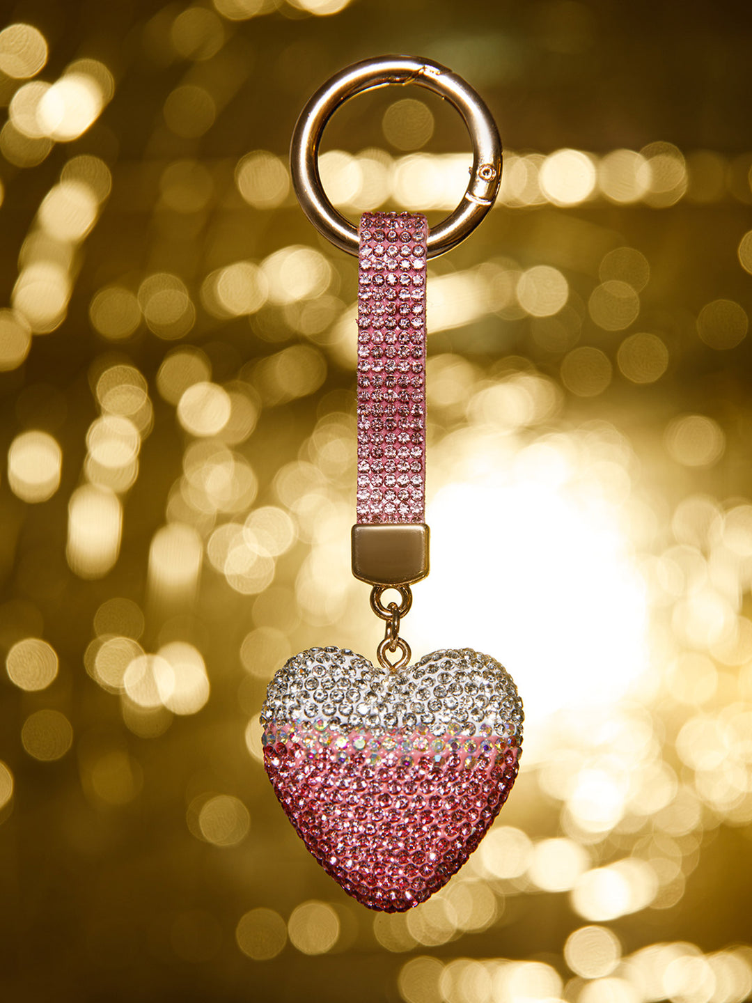 FASHION HEART RHINESTONES PENDANT KEYCHAIN