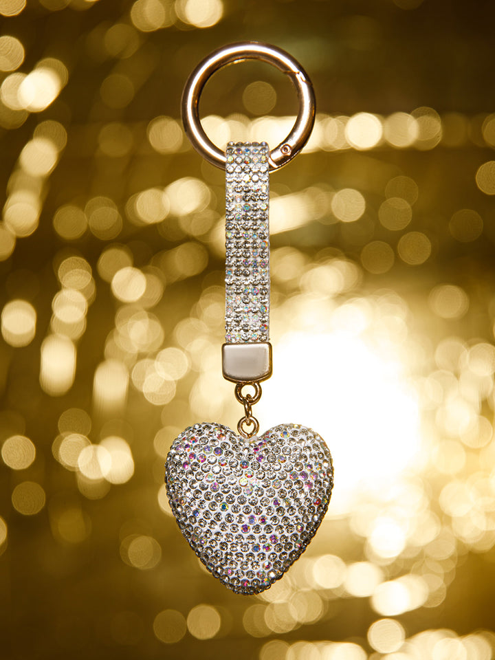 FASHION HEART RHINESTONES PENDANT KEYCHAIN