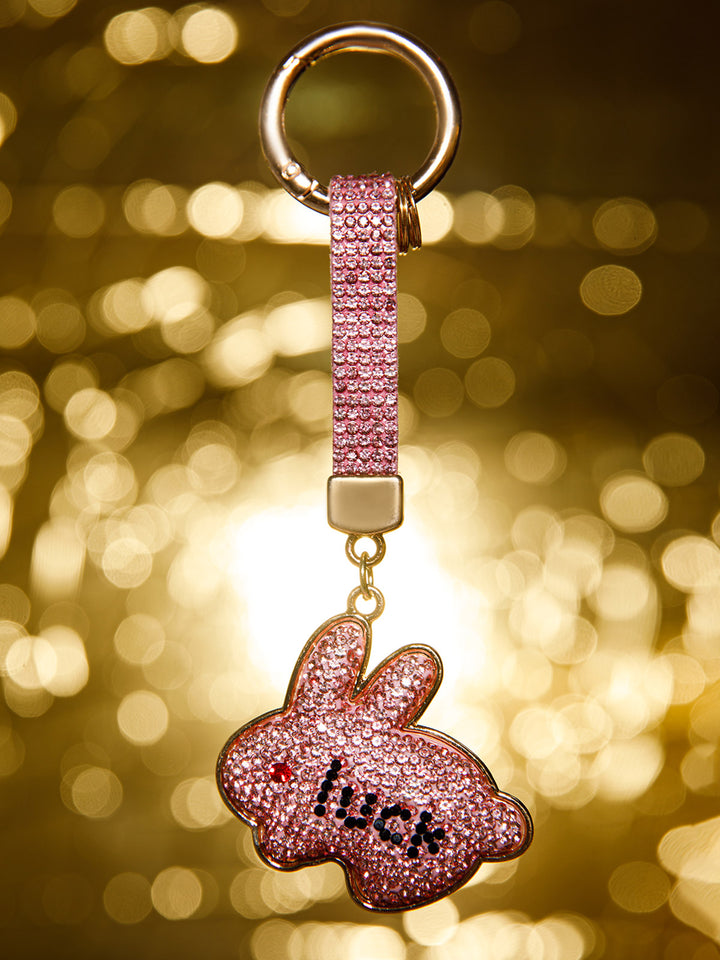 FASHION ASSORTED BUNNY RHINESTONES PENDANT KEYCHAIN