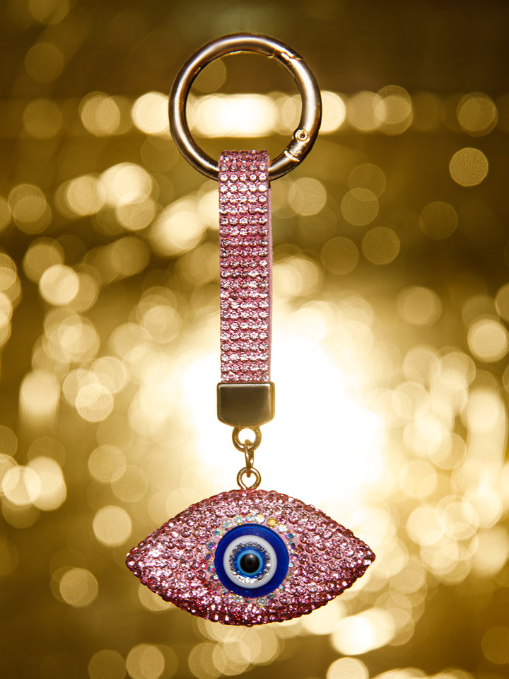 FASHION EVIL EYE RHINESTONES PENDANT KEYCHAIN