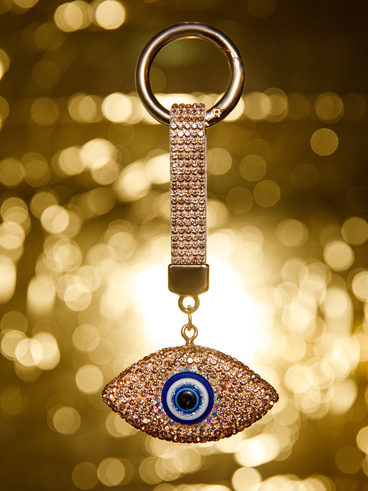 FASHION EVIL EYE RHINESTONES PENDANT KEYCHAIN