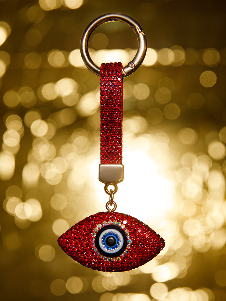 FASHION EVIL EYE RHINESTONES PENDANT KEYCHAIN