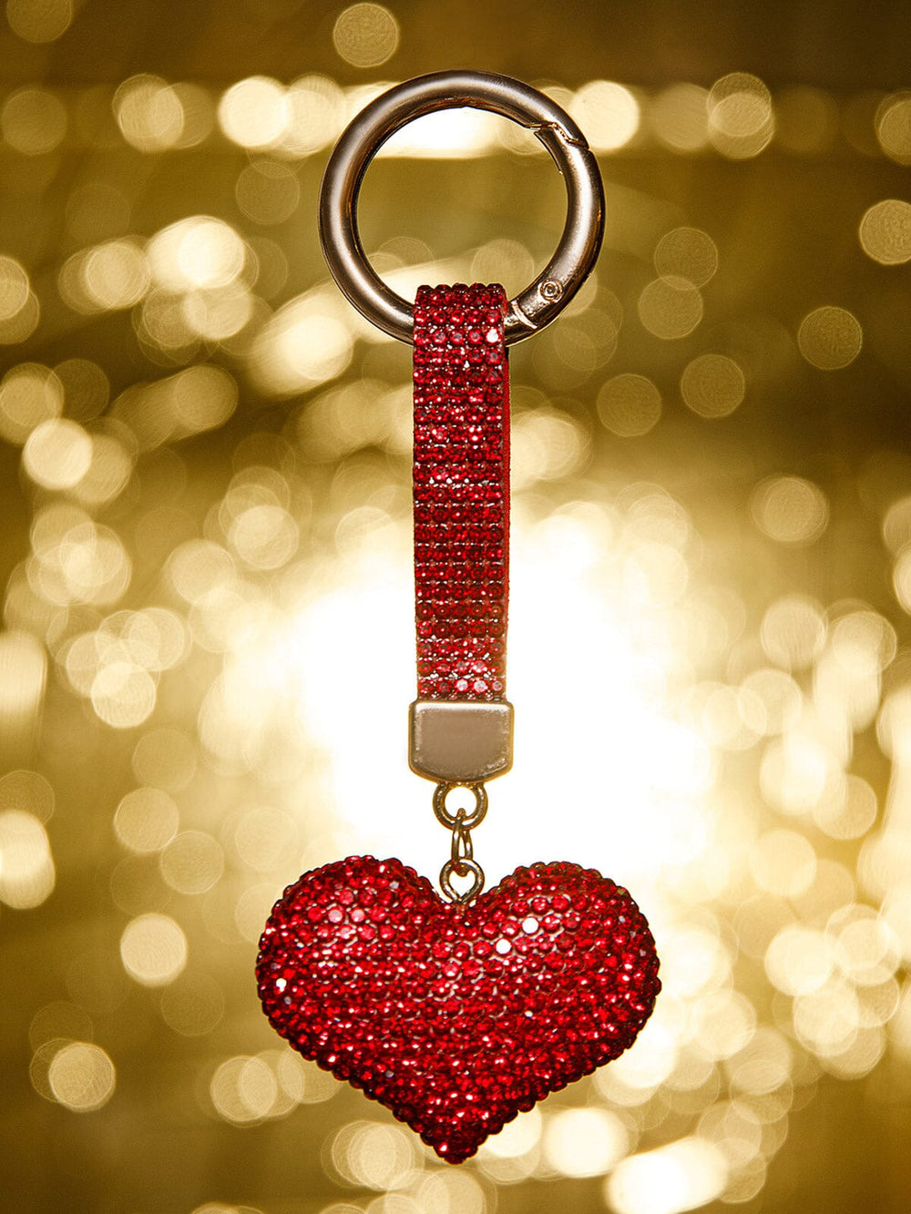 FASHION HEART RHINESTONES PENDANT KEYCHAIN