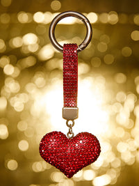FASHION HEART RHINESTONES PENDANT KEYCHAIN