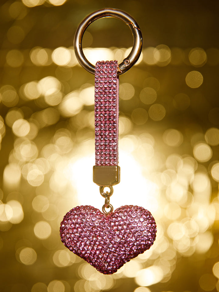 FASHION HEART RHINESTONES PENDANT KEYCHAIN