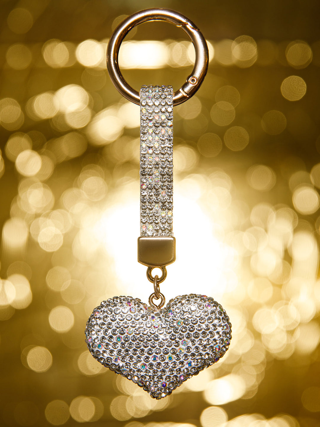 FASHION HEART RHINESTONES PENDANT KEYCHAIN