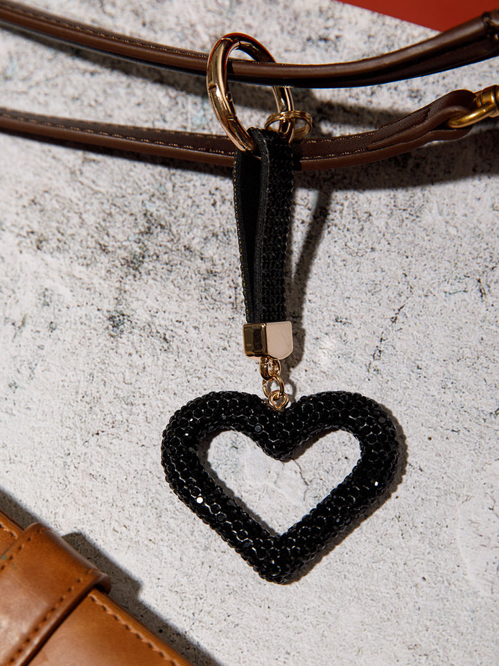 FASHION HEART RHINESTONES PENDANT KEYCHAIN