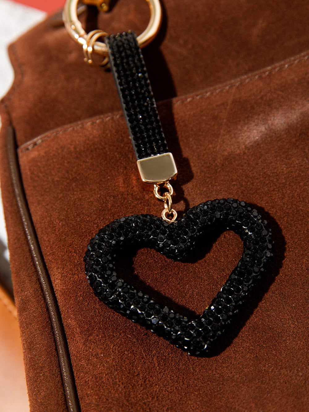 FASHION HEART RHINESTONES PENDANT KEYCHAIN