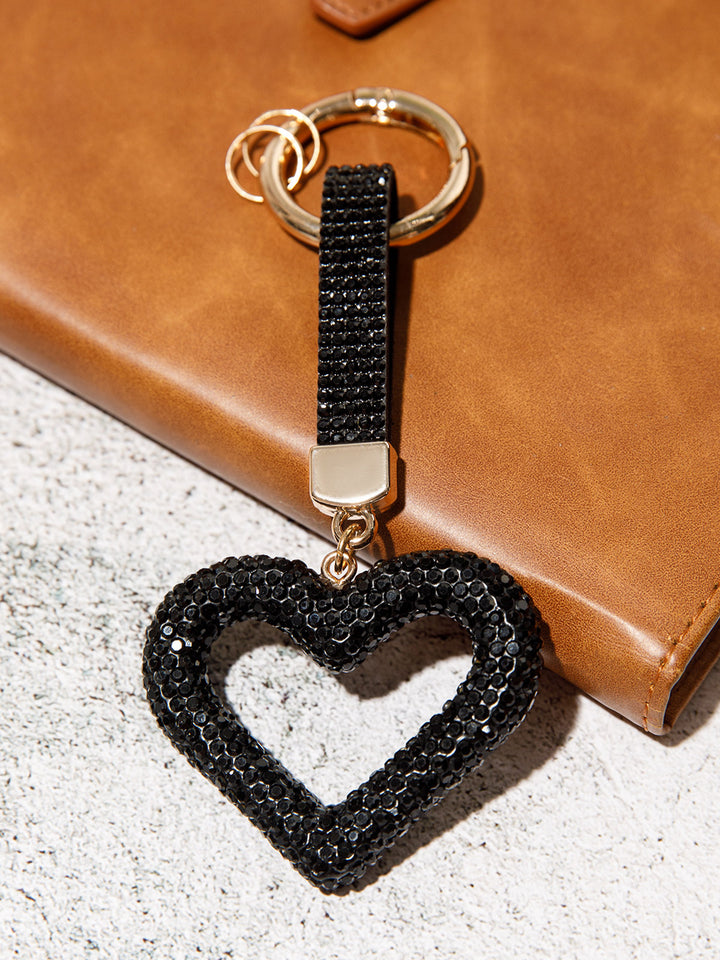 FASHION HEART RHINESTONES PENDANT KEYCHAIN