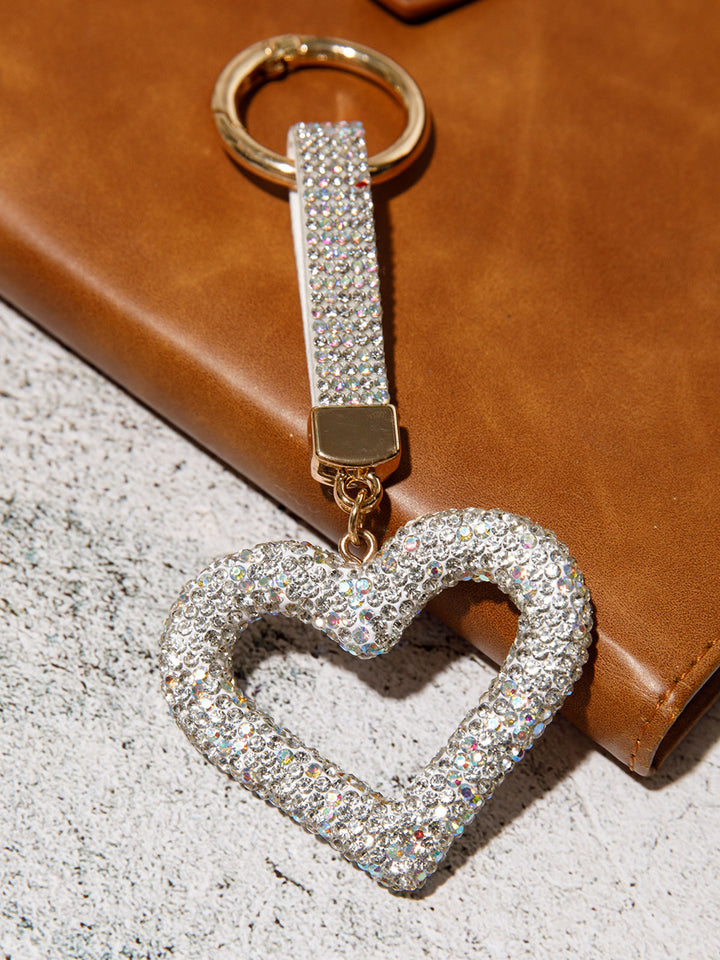 FASHION HEART RHINESTONES PENDANT KEYCHAIN