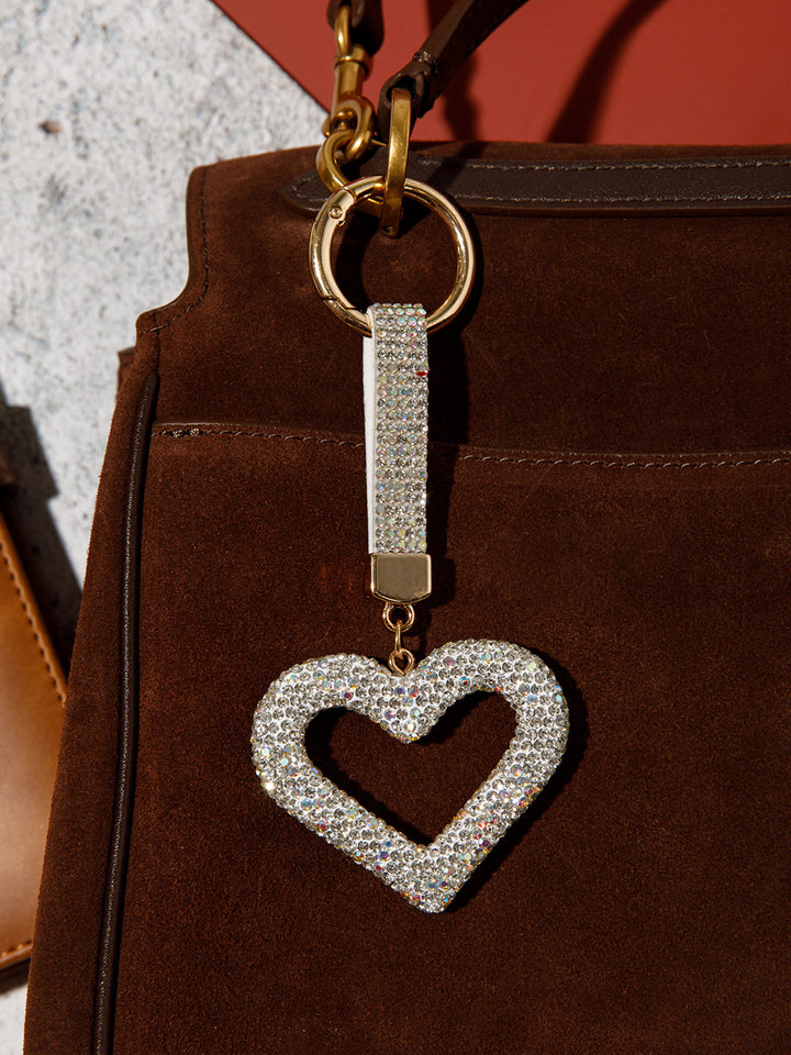 FASHION HEART RHINESTONES PENDANT KEYCHAIN