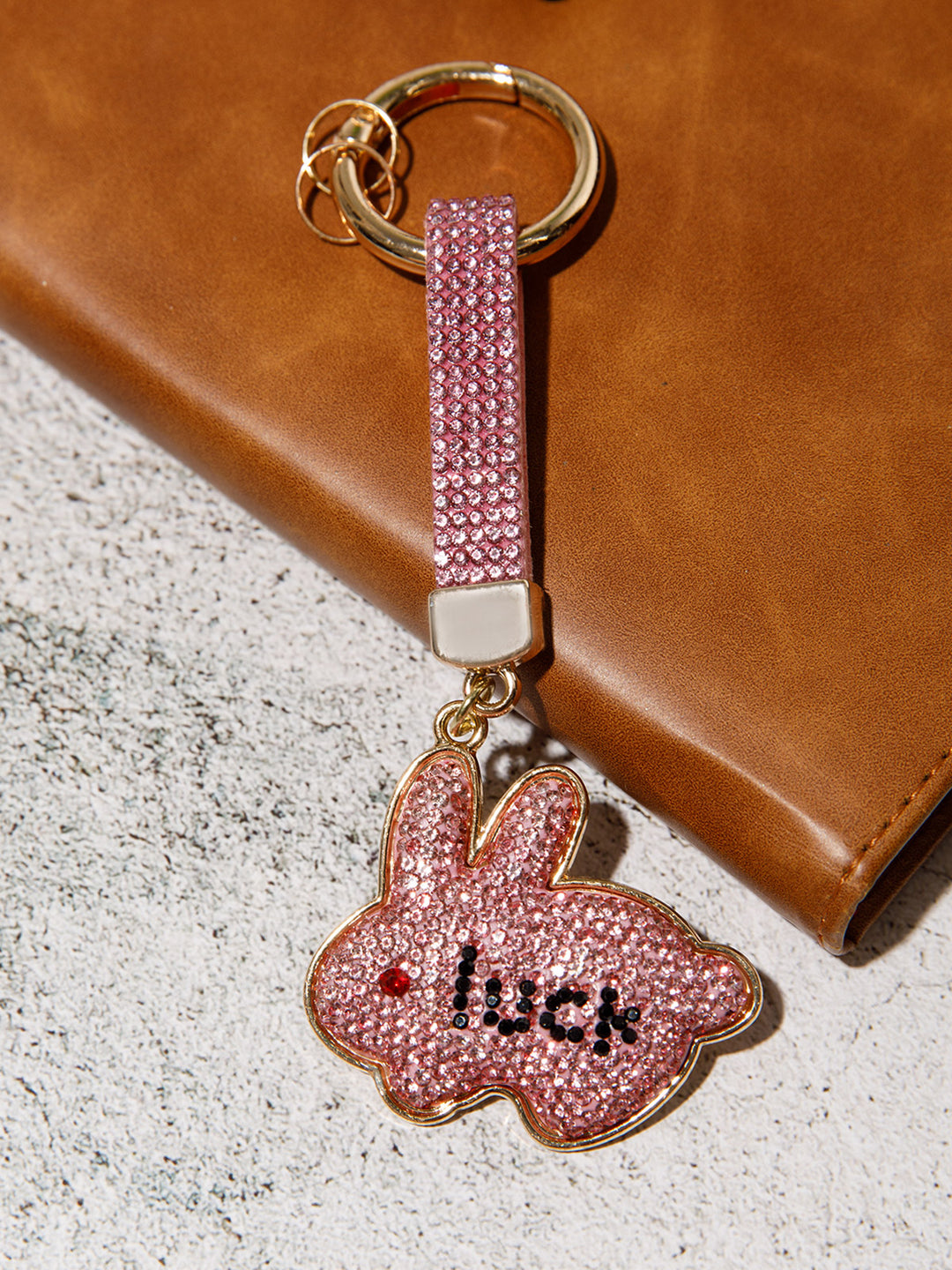 FASHION ASSORTED BUNNY RHINESTONES PENDANT KEYCHAIN