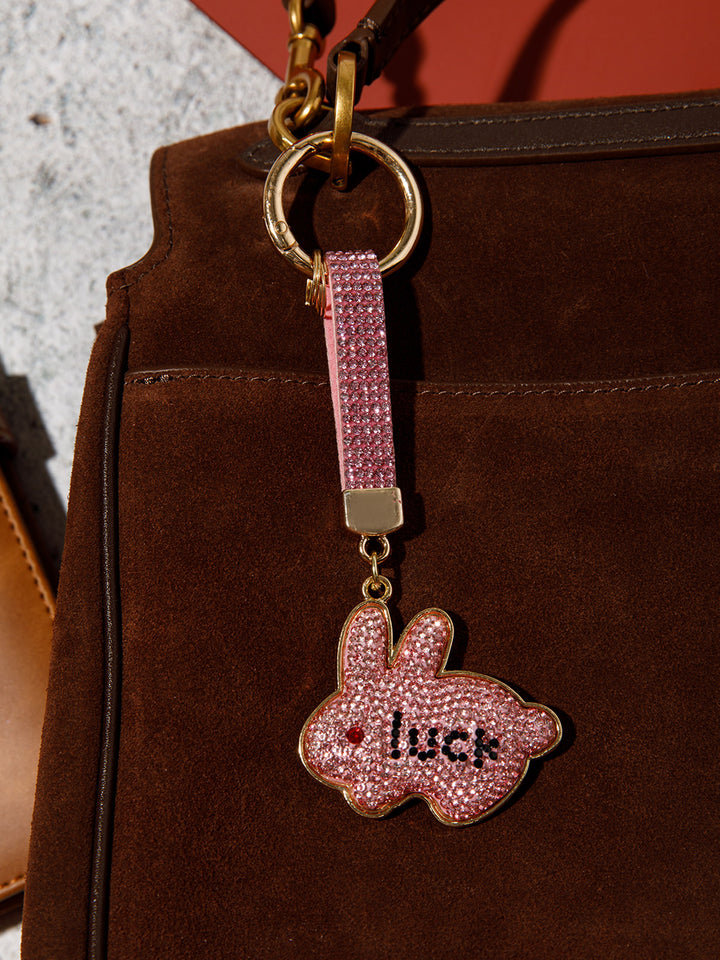 FASHION ASSORTED BUNNY RHINESTONES PENDANT KEYCHAIN