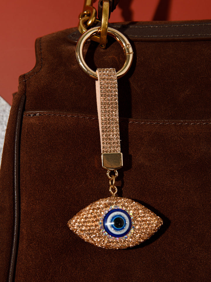 FASHION EVIL EYE RHINESTONES PENDANT KEYCHAIN