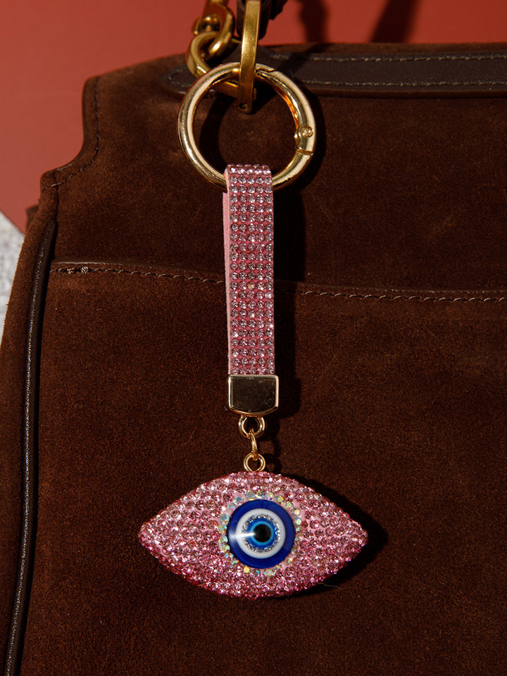 FASHION EVIL EYE RHINESTONES PENDANT KEYCHAIN
