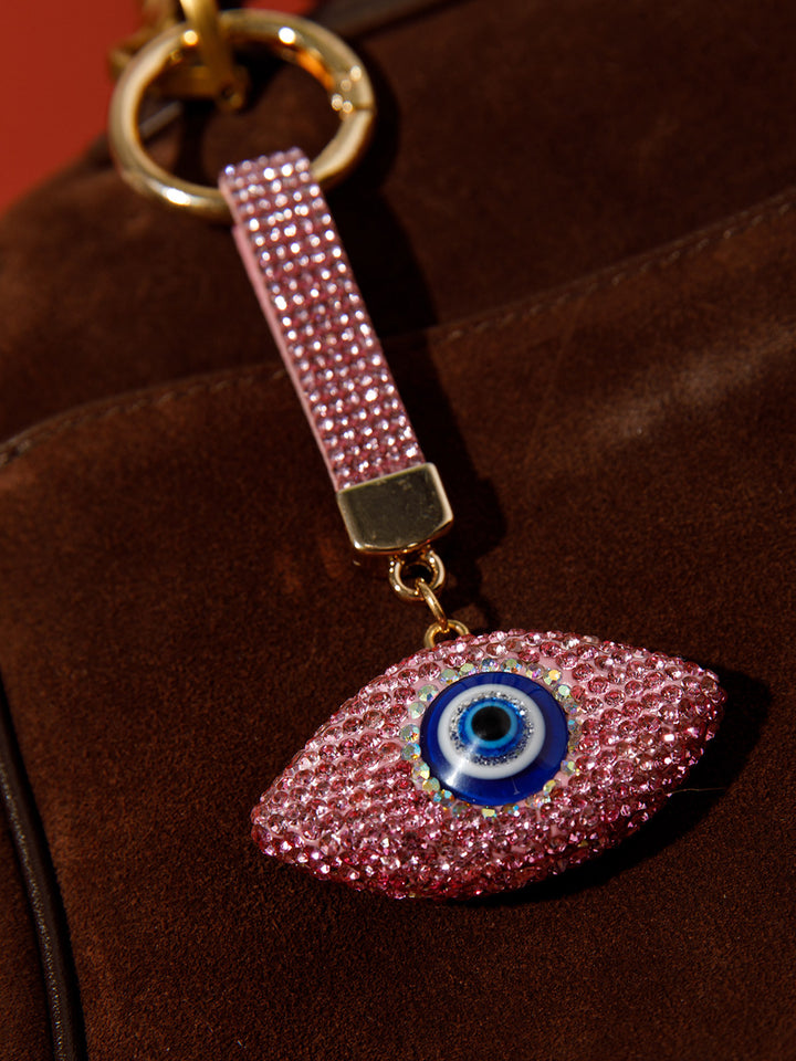 FASHION EVIL EYE RHINESTONES PENDANT KEYCHAIN