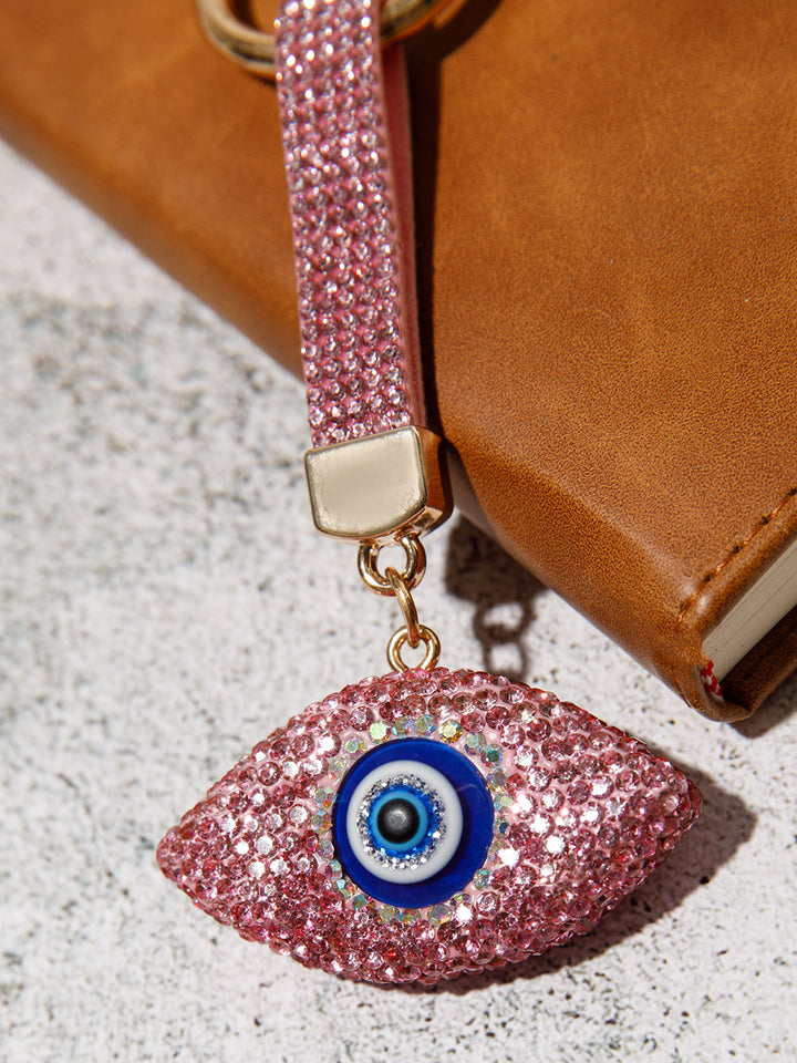 FASHION EVIL EYE RHINESTONES PENDANT KEYCHAIN