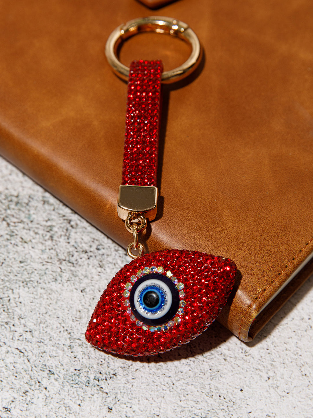 FASHION EVIL EYE RHINESTONES PENDANT KEYCHAIN