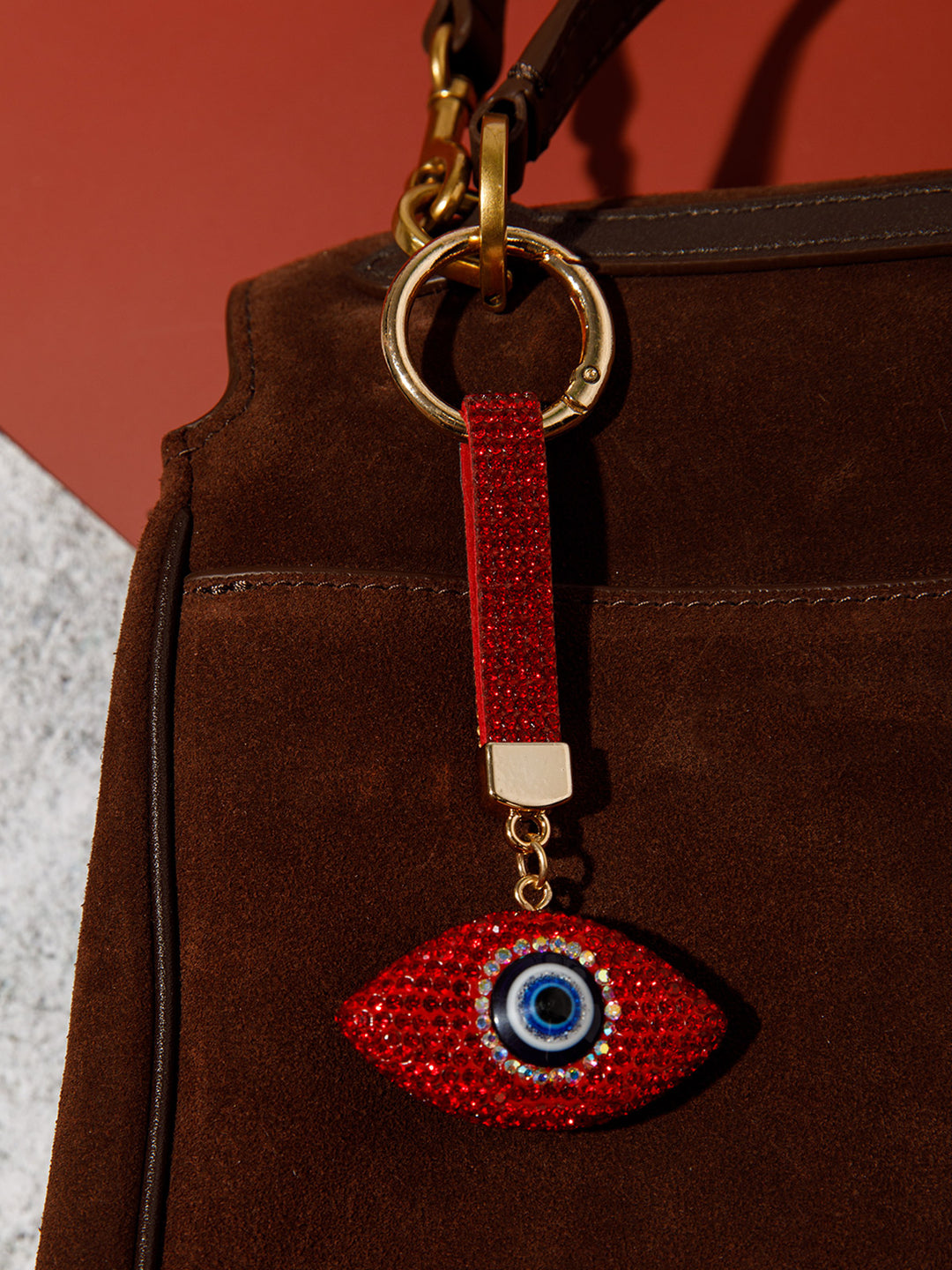 FASHION EVIL EYE RHINESTONES PENDANT KEYCHAIN