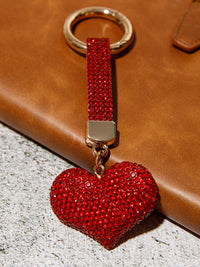 FASHION HEART RHINESTONES PENDANT KEYCHAIN