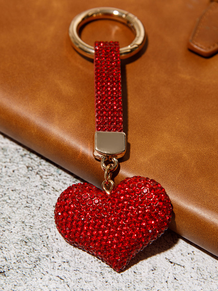FASHION HEART RHINESTONES PENDANT KEYCHAIN