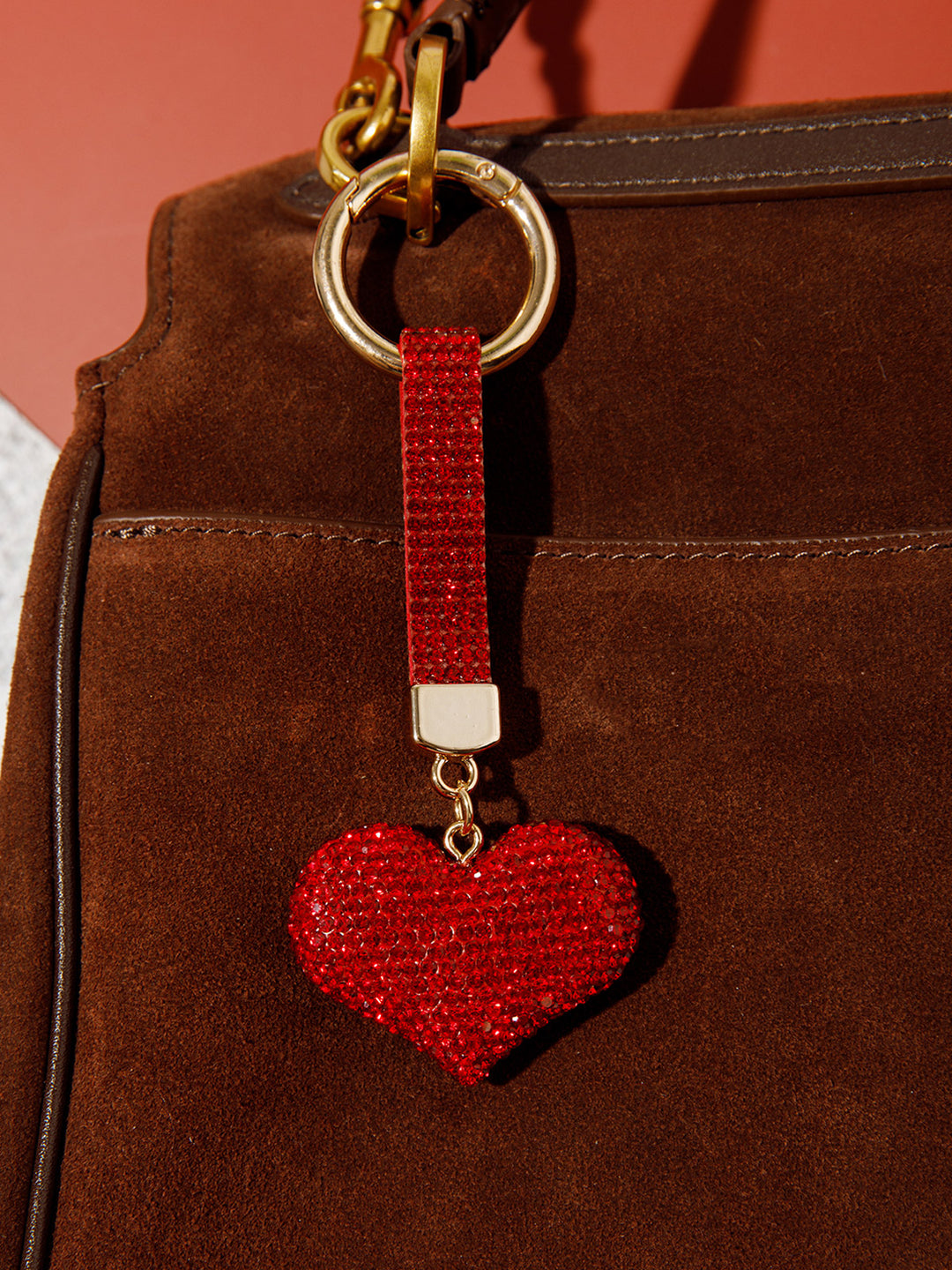 FASHION HEART RHINESTONES PENDANT KEYCHAIN