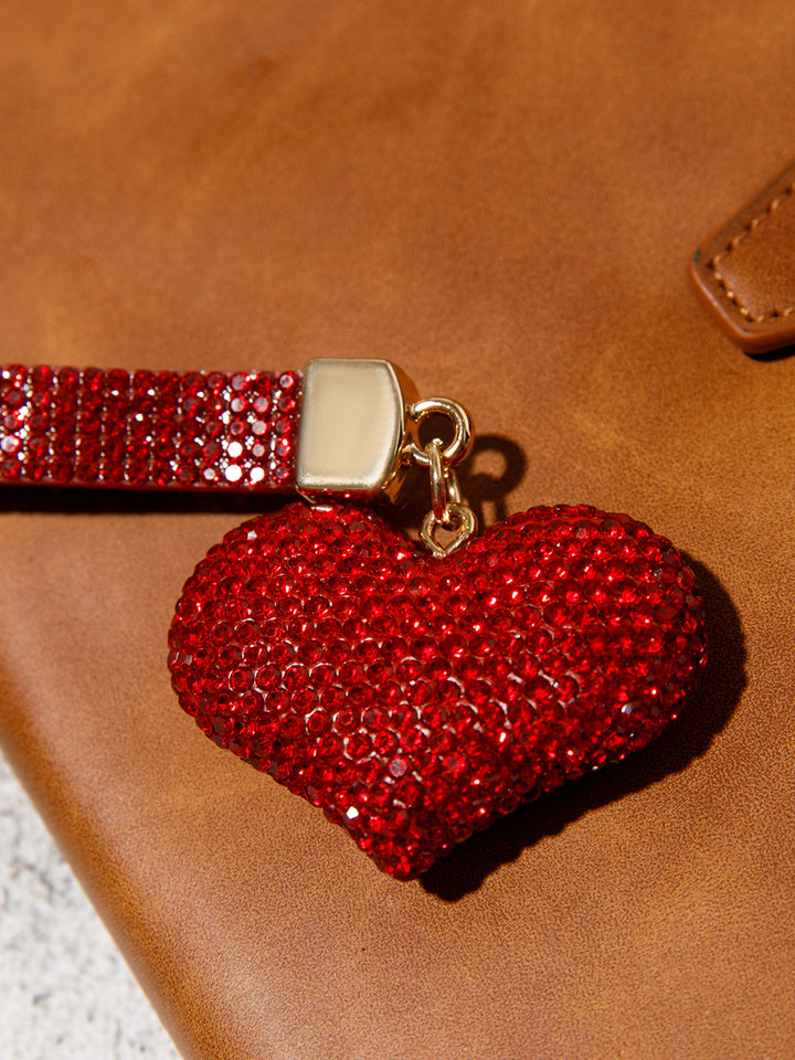 FASHION HEART RHINESTONES PENDANT KEYCHAIN