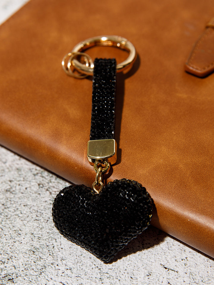 FASHION HEART RHINESTONES PENDANT KEYCHAIN