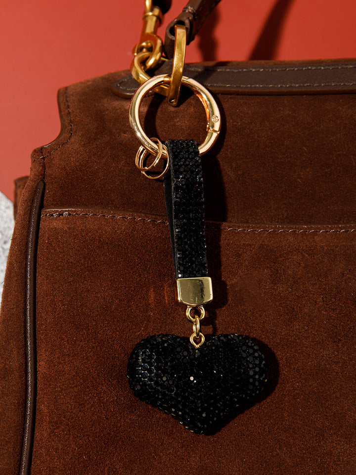 FASHION HEART RHINESTONES PENDANT KEYCHAIN