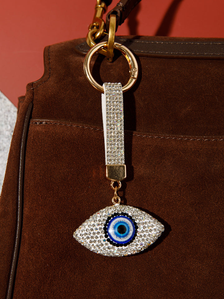 FASHION EVIL EYE RHINESTONES PENDANT KEYCHAIN