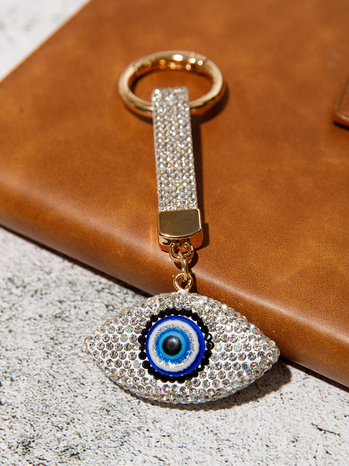 FASHION EVIL EYE RHINESTONES PENDANT KEYCHAIN