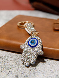 FASHION HEMSA EVIL EYE RHINESTONES PENDANT KEYCHAIN