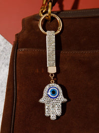 FASHION HEMSA EVIL EYE RHINESTONES PENDANT KEYCHAIN