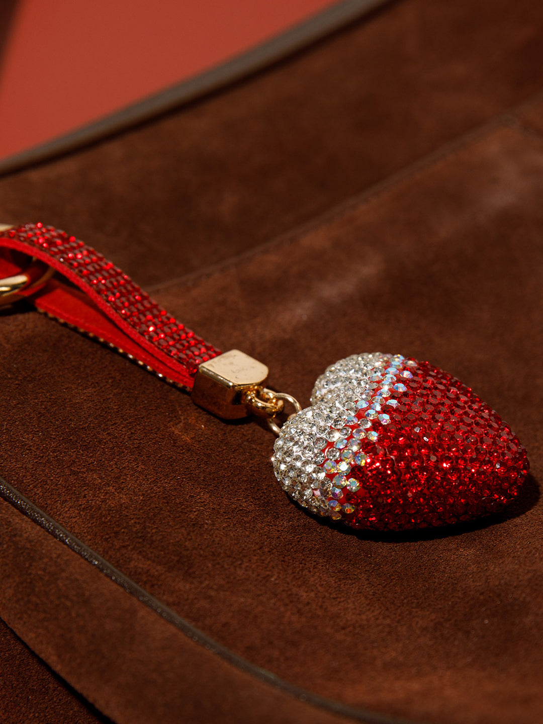 FASHION HEART RHINESTONES PENDANT KEYCHAIN