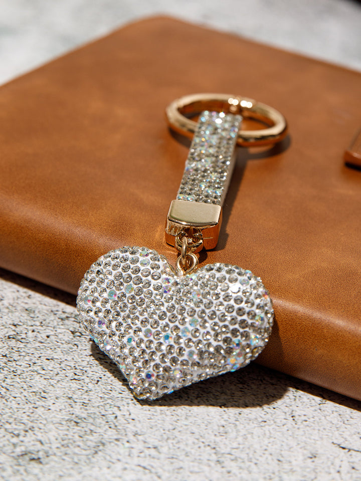 FASHION HEART RHINESTONES PENDANT KEYCHAIN