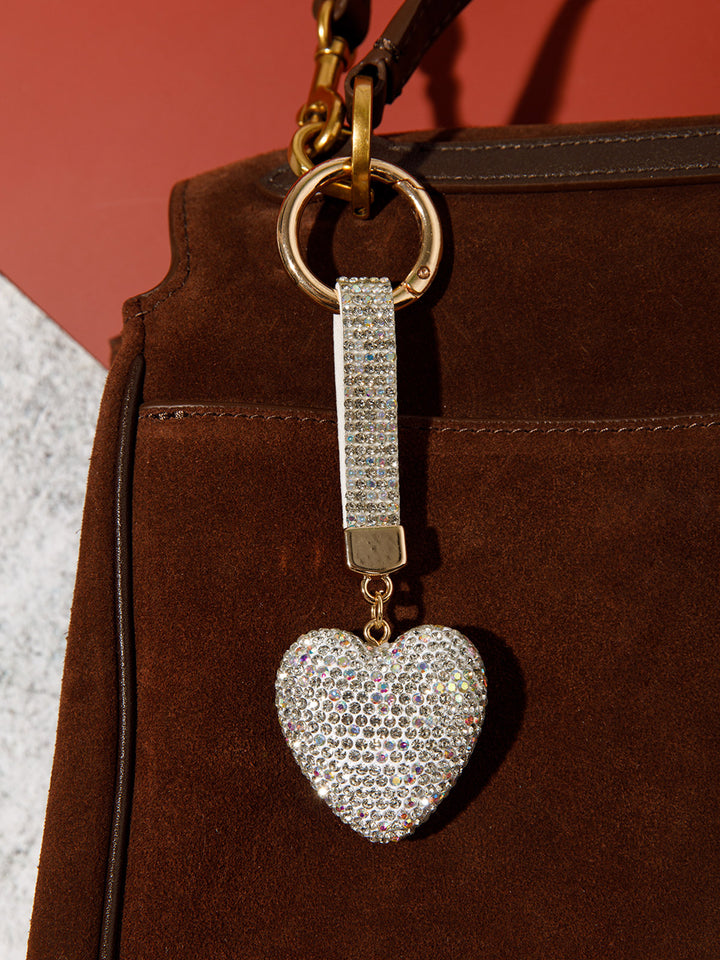 FASHION HEART RHINESTONES PENDANT KEYCHAIN