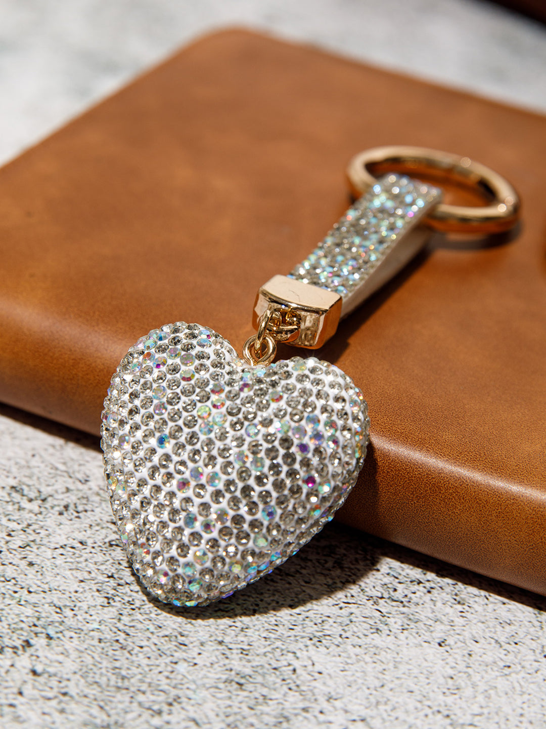 FASHION HEART RHINESTONES PENDANT KEYCHAIN