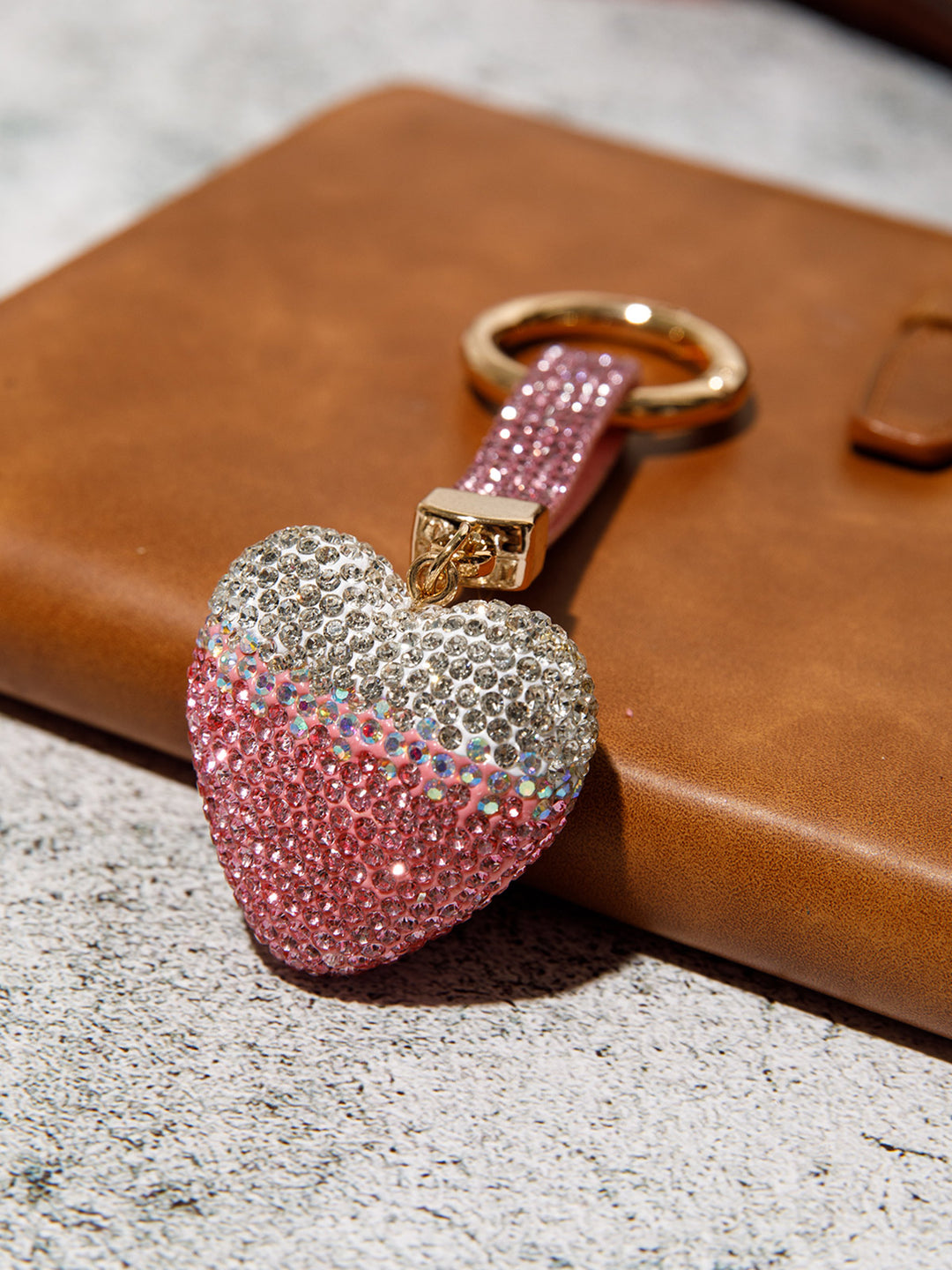 FASHION HEART RHINESTONES PENDANT KEYCHAIN