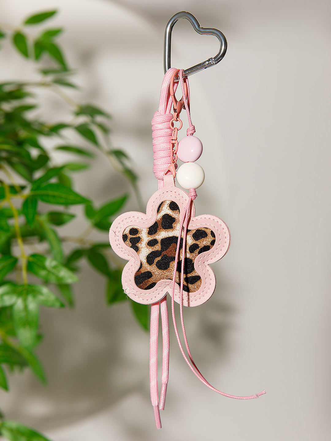 FASHION PU LEATHER ANIMAL PRINT MULTI PENDANT KEYCHAIN