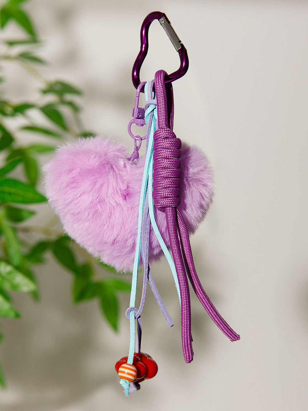 FASHION FUZZY HEART MULTI PENDANT KEYCHAIN