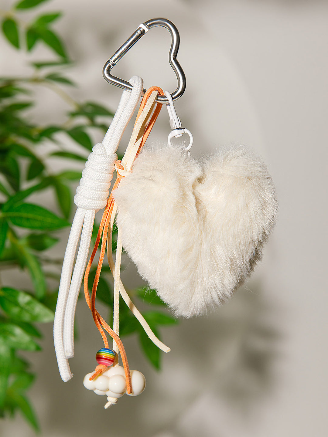 FASHION FUZZY HEART MULTI PENDANT KEYCHAIN