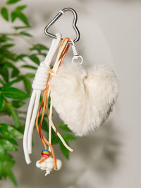 FASHION FUZZY HEART MULTI PENDANT KEYCHAIN