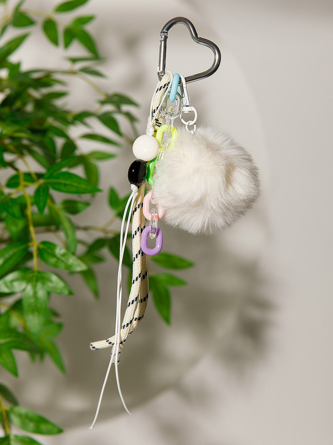 FASHION FUZZY BALL MULTI PENDANT KEYCHAIN