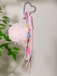 FASHION FUZZY BALL MULTI PENDANT KEYCHAIN