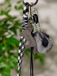 FASHION FUZZY BALL LUCKY GIRL MULTI PENDANT KEYCHAIN